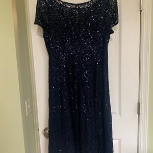 Dressy Dark Navy Mother of Bride or Mother of Groom dress.